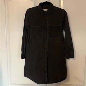 Madewell size S Black Denim Shirt Dress